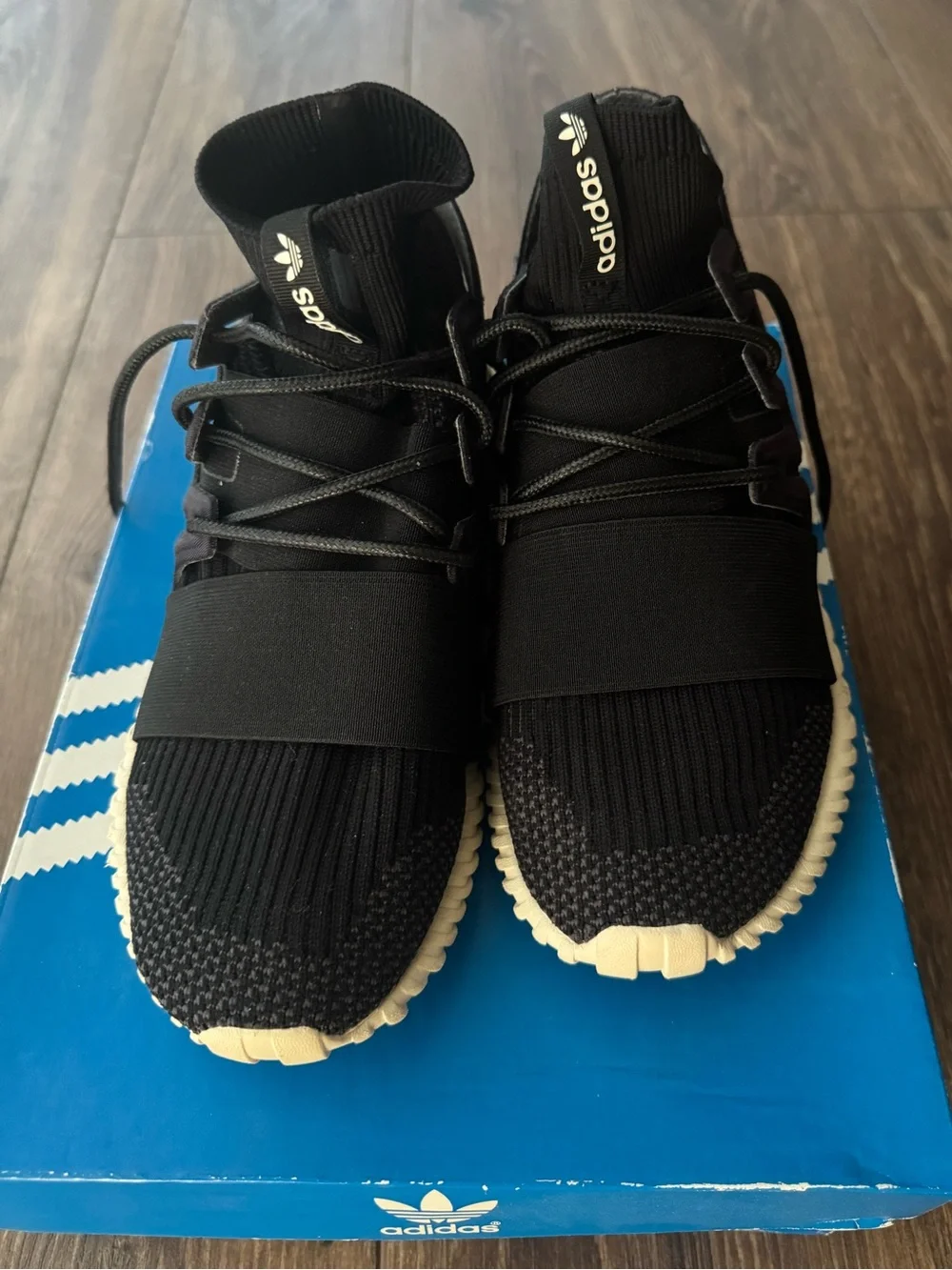 adidas Tubular Doom Primeknit Core Black/Cream White Size 7